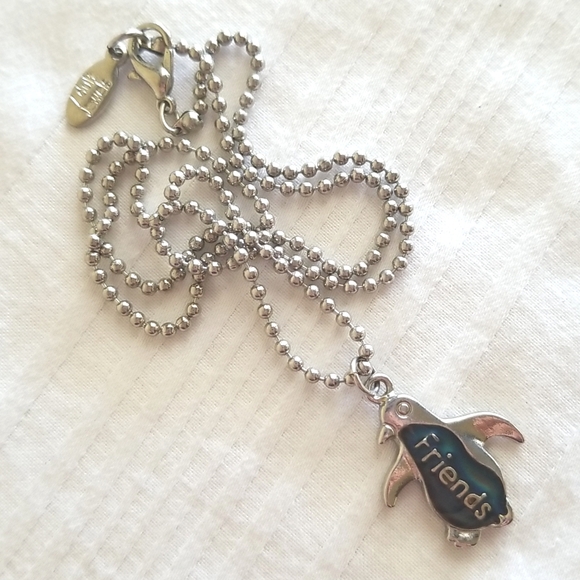 Silver FRIENDS Penguin Necklace - Picture 2 of 5